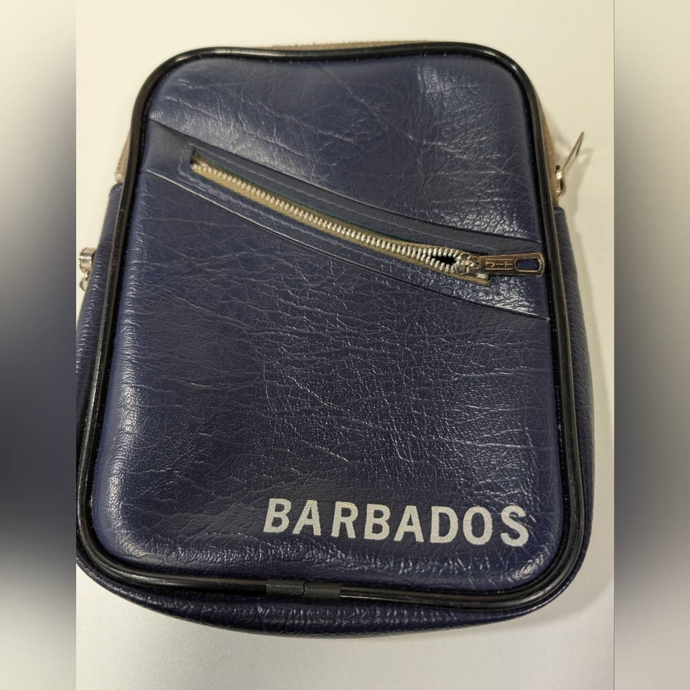 Navy Barbados Wristlet 6"  x 8.25 ” Faux Leather with Zipper Close & Side Pocket